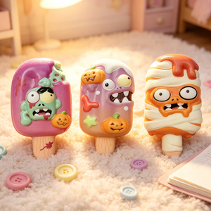 Jouet Squishy Zombie Halloween en forme de bâtonnet glacé, en TPE, à remontée lente, anti-stress, amusant, style Plants vs Zombies, jouets à presser en forme de sucette - Product Image 2