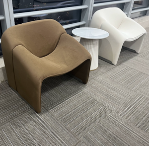 Sillón Individual Estilo Crema, Sillón para Sala de Estar, Hogar, Balcón, Recepción, Ocio, Sillón de Piel de Cordero - Product Image 4