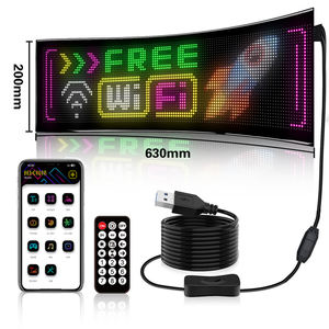 Panel LED flexible de matriz de alta calidad de 32*128 píxeles a todo color de 63*20 cm para escaparates de tiendas minoristas, centros comerciales y ventanas de automóviles. - Product Image 1