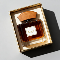 Flacon de parfum plat avec bouchon en bois, flacon de parfum de haute qualité, flacon de parfum à étiquette privée, flacons de parfum