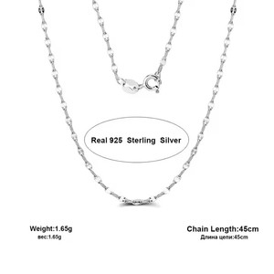Joyería <span class=keywords><strong>de</strong></span> moda a granel italiano 925 <span class=keywords><strong>plata</strong></span> esterlina 2,3mm Twist Flake cadena collar barato clavícula cadena para Mujeres Hombres - Product Image 4