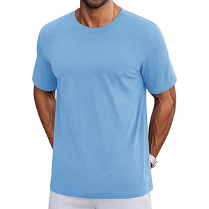 Camiseta de Cuello Redondo para Hombre, 100% Algodón Orgánico, Diseño Liso Informal, Manga Corta, para Verano, Peso de Tela 230g, Personalizable - Product Image 1