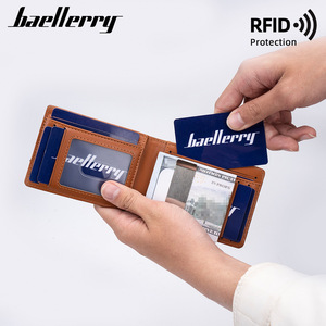 Baellerry Men's Card Holder Carbon Fiber <b>RFID</b> Protection Thin <b>Wallet</b> For Credit Cards Everyday Use - Product Image 2