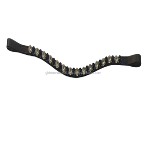Bandas de cuero para cejas de cristal ostentoso de caballo, todos los tamaños, mazorca completa, hecho a mano en la India, diseño personalizado, banda de cuero para cejas de caballo - Product Image 1