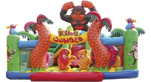 Castillo Inflable con Tobogán, Temática de León y Mono de la Selva, Castillo Inflable de Animales de Dibujos Animados para Fiestas Infantiles, Alquiler Comercial - Product Image 6