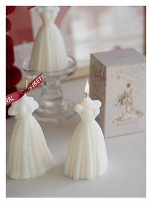 Saint Valentin Confession Décoration Mariage Fait Main <span class=keywords><strong>Cire</strong></span> <span class=keywords><strong>De</strong></span> <span class=keywords><strong>Soja</strong></span> Robe 3D Bougies Parfumées - Product Image 5