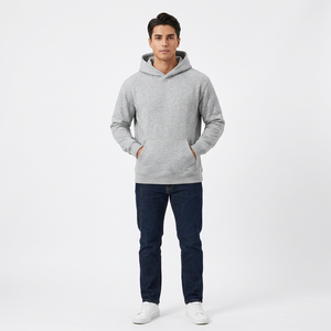 Pulls à capuche en coton 380g de haute qualité pour hommes, sans cordons, épaules tombantes, molleton vierge, personnalisables par impression et broderie – Vente en gros - Product Image 1
