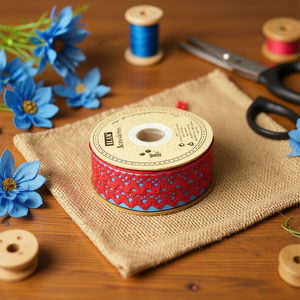 Strisce di pizzo Ilan 1,8 cm x 17 m rosse per decorazioni artigianali - Product Image 2