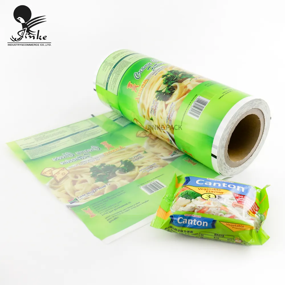 Custom Printed Instant Noodle Packaging Roll Film Soft Laminated Material Opaque Casting Process roll film