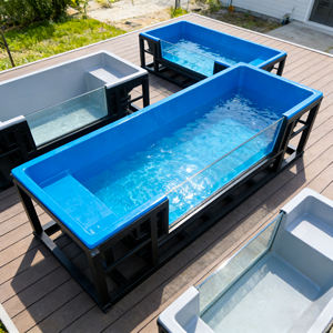 Piscine compacte en acrylique avec structure métallique pour terrasse et cour. Petite piscine conteneur. - Product Image 1