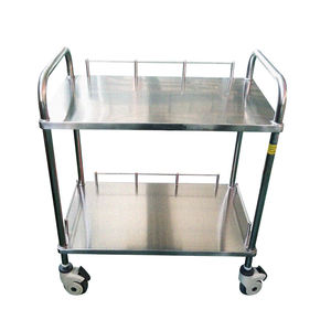 Chariot médical mobile d'acier inoxydable des meubles d'hôpital 304 sur le chariot multifonctionnel de roues avec la poubelle - Product Image 3