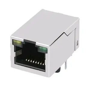 100 Base-T With LED Ethernet Female RJ45 Side Entry Modular Jacks