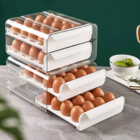 Prix usine boîte de conservation pratique 16 grille tiroir Style boîte de rangement d'oeufs réfrigérateur plateau de stockage d'oeufs en plastique PET