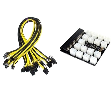 Power Module Breakout Board Kit for 750W 1200W PSU Server Power Conversion with 6Pin to 8Pin Power Cable
