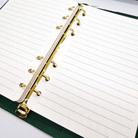 Carnet de notes en cuir PU de haute qualité personnalisé A5/A6, organiseur à feuilles mobiles, agenda, classeur avec stylo