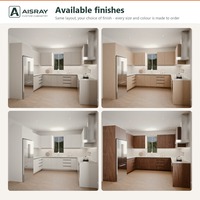 Meubles de cuisine stratifiés pour villa au design moderne, aménagement en U, dimensions personnalisées, livraison en kit et commandes pour projets