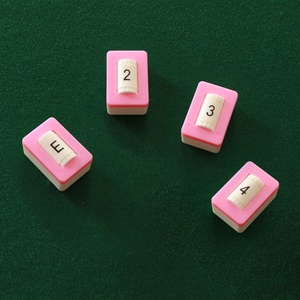 Le parieur de mahjong rose personnalisé de 43mm pour les accessoires de mahjong américains peut personnaliser la couleur et le logo - Product Image 2