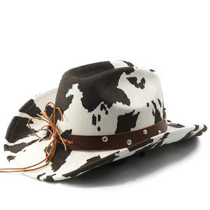 Недорогая новая фетровая шляпа-федора унисекс с принтом зебры и леопарда, солнцезащитная, для активного отдыха, повседневный аксессуар, ковбойская шляпа, хит продаж - Product Image 3