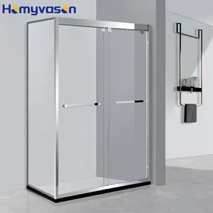 Factory Bathroom Tempered Glass Simple Overall Sliding Luxury Building Standing Air Shower Clean Enclosure Cabin Rooms