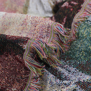 Mantas Tejidas con Borlas, Diseño Personalizado, Tejido Jacquard con Hilo Suave Teñido, Tapicería Artística - Product Image 5