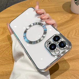 <span class=keywords><strong>Custodia</strong></span> Magnetica Semplice e Trasparente per iPhone 17 16 15 14 13 Pro Max, Cover Morbida Elettroplaccata Antiurto per Protezione del Telefono <span class=keywords><strong>Cellulare</strong></span> - Product Image 4