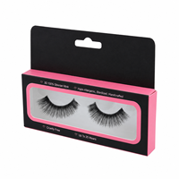 Boîte d'emballage en papier personnalisée pour cils, vide, avec fenêtre et languette de suspension, pour faux cils et cils en vison, vente en gros