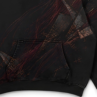 Sweat à capuche noir Original Oxblood Threadfall, motif abstrait, style streetwear sombre, pour le printemps, vente en gros ODM, vêtements personnalisés, respirant