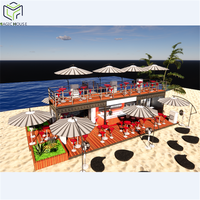 Restaurant modulaire préfabriqué de luxe le plus populaire en 2021, conteneur d'expédition de 20 pieds, bar à café