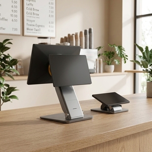 Système de point de vente pour restaurant le plus vendu, 15,6/17 pouces, tout-en-un, double écran, caisse enregistreuse avec imprimante/scanner/boîte à monnaie - Product Image 1