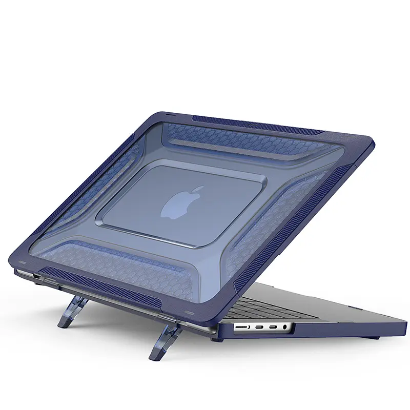 Macbook Pro 14A242インチ2021クリスタルマットプラスチックカバーケース、強力なキックスタンド付き