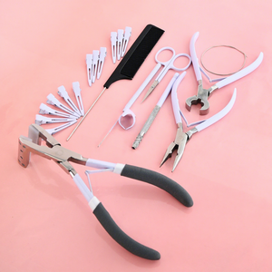 Wholesale Human Hair Extensions Tools Styling Kit 12pcs Section Clips Hairdressing Beads Beach Wave Crimper & Bond <b>Cutter</b> Pliers - Product Image 1