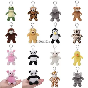 Customized 10CM Various Best Made Stuffed Animals Toys Cheap Animal Shape Plush Toy Keychain for Promotion