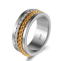 Anneaux rotatifs pour homme en argent sterling 925 RINNTIN NMR