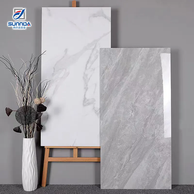 Carrara Grijs Serie 600*1200 Full Body Gepolijst Geglazuurd Vloeren En Muur Porselein Marmer Grote Slab Stone