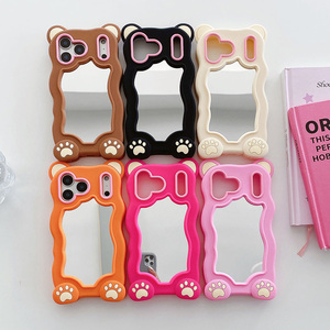 Coque de téléphone portable antichoc avec miroir de maquillage 3D motif oreilles d'ours pour <span class=keywords><strong>iPhone</strong></span> 17 16 15 <span class=keywords><strong>14</strong></span> 13 12 11 <span class=keywords><strong>Pro</strong></span> Max – Coque arrière - Product Image 2