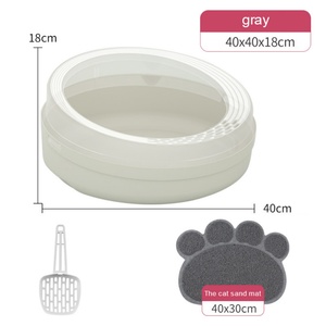 Fournitures pour chats, toilette pour chat semi-fermée anti-éclaboussures, bac à litière pour chat de grande et petite taille - Product Image 3
