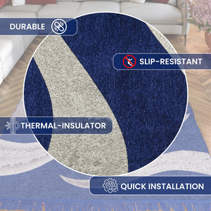 Tapis en chenille géométrique de designer 5x7 pieds pour le sol dans le salon, la chambre et le hall Style de la maison Taille 150x210 cm - Product Image 3