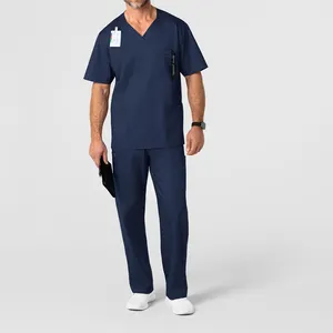 Operating Room Doctor Nurse Work Wear Pet Grooming Working Clothes Medical Uniforms Spa Uniform Men Scrub Sets Tops+Pants