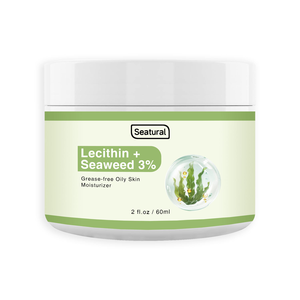 Crème hydratante pour le visage à l'extrait d'algues marines naturelles 3% avec lécithine, crème pour le visage pour peaux grasses, hydratation intensive - Product Image 1