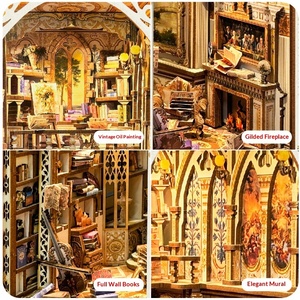 Soporte de Libros de Madera Estilo <span class=keywords><strong>Barroco</strong></span>, Rompecabezas 3D Educativo DIY, Juguete Estéreo para Mayores de 14 Años, Unisex, Nuevo Adorno de Escritorio de Gran Venta - Product Image 3