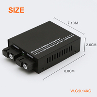10/100/1000M 光纤媒体转换器 2*1000Base-FX 转 2*10/100/1000Base-TX RJ45 网络接口