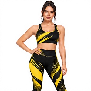 Women Slim Fit Yoga Set High Waist <b>Leggings</b> Sports Bra Pilates Gym Fitness Workout Activewear Custom Quick Dry Breathable - Product Image 1