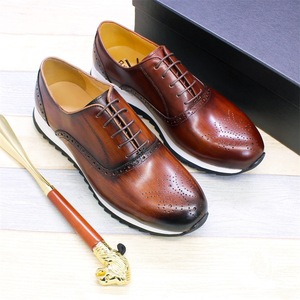 Zapatos de talla grande 38-47-Zapatos casuales de cuero con cordones para hombres-Zapatos de cuero genuino para hombres - Product Image 2
