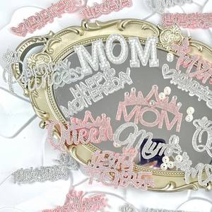 Nouveau Topper de Gâteau en Feutre pour <span class=keywords><strong>la</strong></span> Fête des Mères avec Strass « <span class=keywords><strong>Maman</strong></span>, je t'aime » Joyeuse Fête des Mères Insert de Gâteau Diamant - Product Image 2