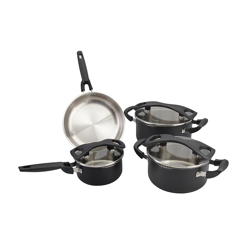 Black Color Coating Stainless Steel Kitchen Cookware Cooking Pot Set · image 2