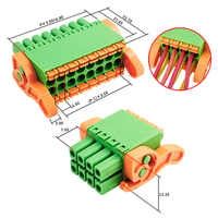 Bloc de bornes à ressort double rangée vert 3,5 mm avec levier de verrouillage, conception compacte, connexion par pression sans outil