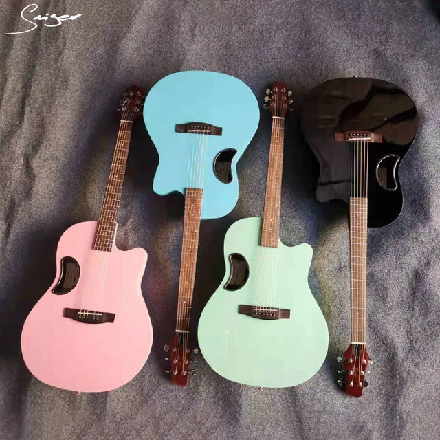 Wholesale Flamed Ovation Style Fiber Carbon Electric Acoustic Guitar