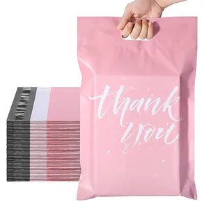 सफेद नग्न काले गुलाबी रंग धन्यवाद पैकेजिंग पॉली मेल हैंडल बैग कस्टम शिपिंग पॉली बैग के लिए कस्टम शिपिंग पॉली बैग