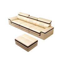 Ensemble de canapés en cuir synthétique moderne et personnalisé 2025, gain de place, fonction massage, forme en L, pieds en métal pour salon de villa