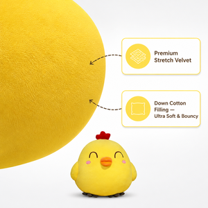 ตุ๊กตาไก่สีเหลืองน่ารัก ขายส่ง ของเล่นไก่ตัวเล็กๆ น่ารัก บรรเทาความเครียด ขนาด 51-99 ซม. ใยฝ้าย PP รับทำโลโก้ตามสั่ง มาตรฐาน EN71 CE - Product Image 2